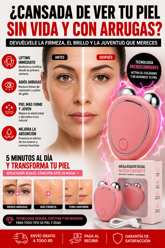 🌟 Masajeador Facial Microcorriente con 🆓 Envío Gratis