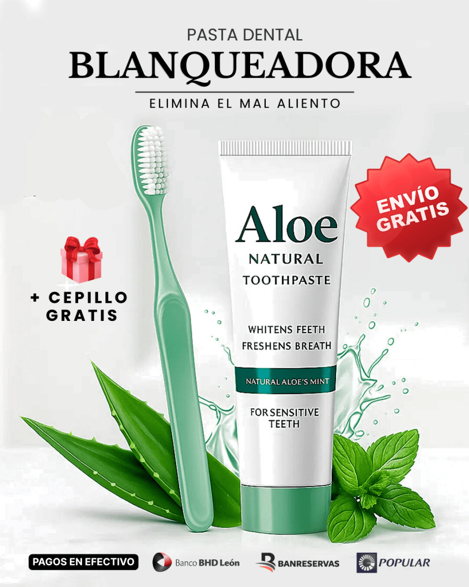 ✨ Blanquea Tu Sonrisa Naturalmente con Aloe + Cepillo GRATIS CREMA VIRAL - GlobalyShop