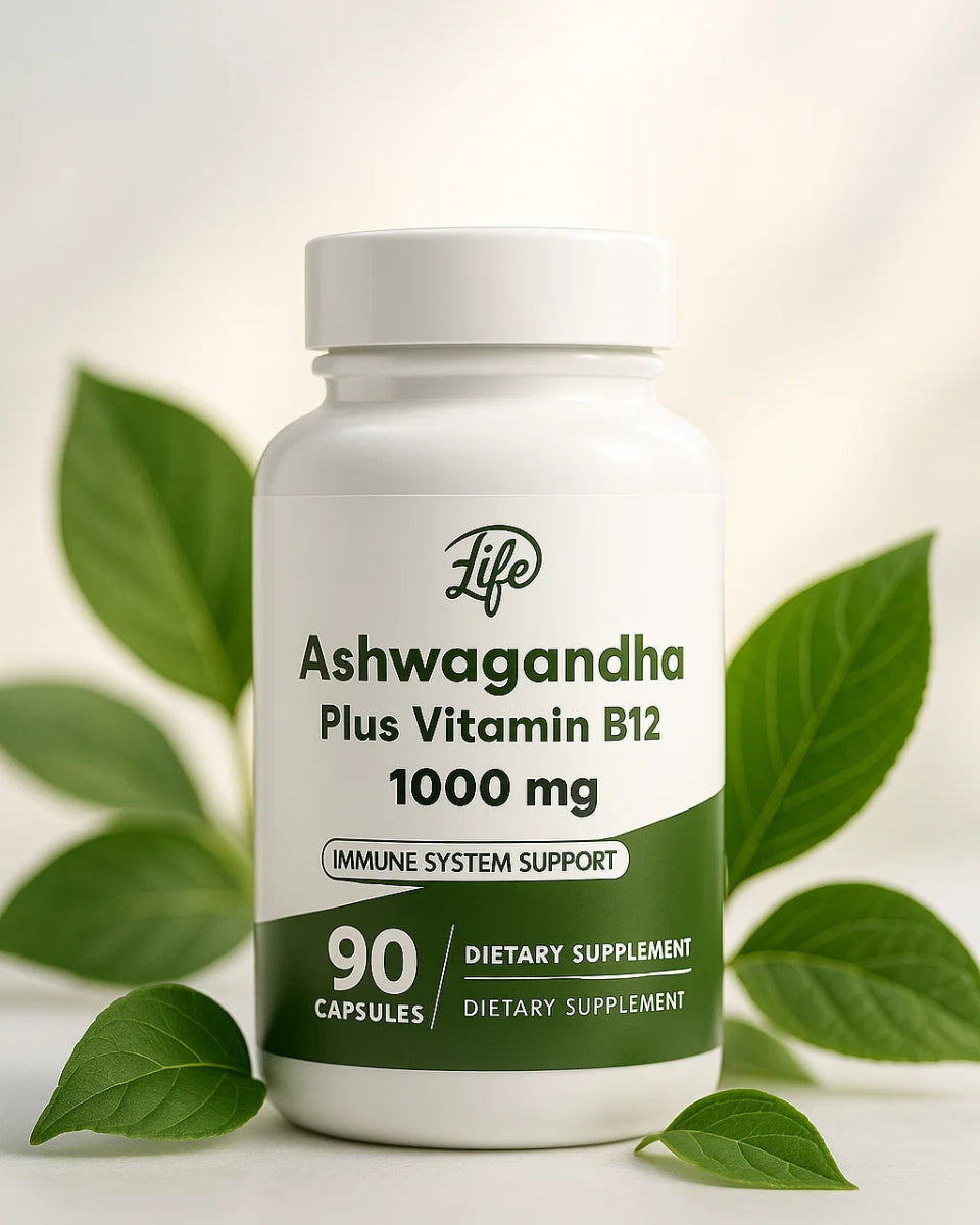 🌱 ¿Cansado del estrés, la ansiedad y las noches sin dormir? ASHAWAGANDHA B12💊🍃 - GlobalyShop
