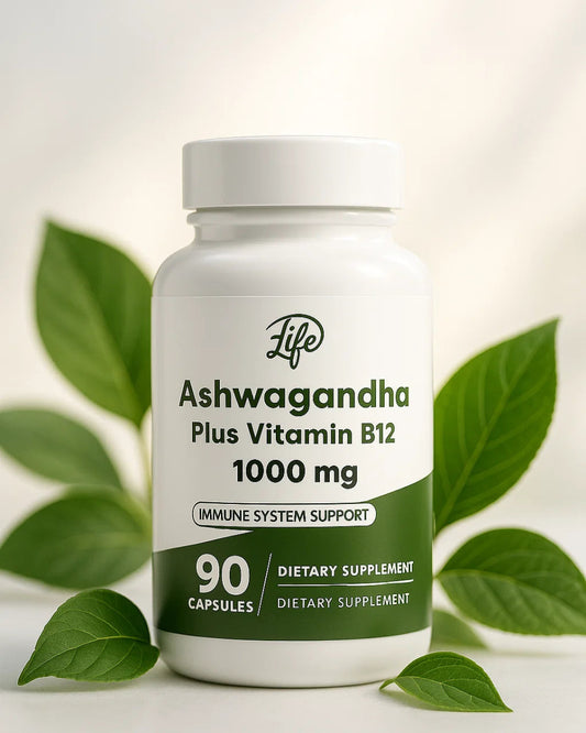 🌱 ¿Cansado del estrés, la ansiedad y las noches sin dormir? ASHAWAGANDHA B12💊🍃 - GlobalyShop