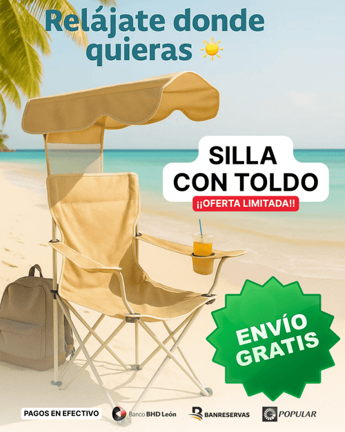 ☀️🍹¡Disfruta del SOL sin sacrificar tu comodidad! con la Silla de Playa con TOLDO - GlobalyShop