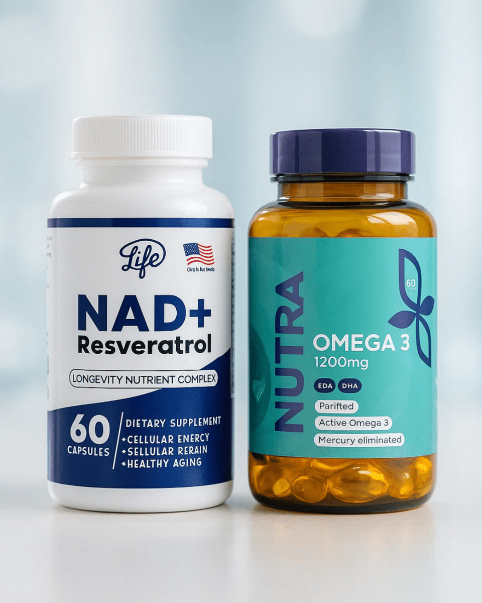 El dúo perfecto para tu BIENESTAR 💊 NAD+ & Omega 3 juntos para ti - GlobalyShop