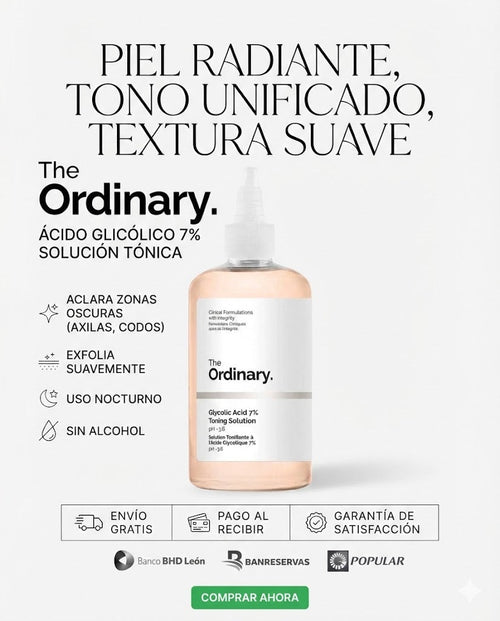 ✨El Secreto Viral de TikTok: Piel Radiante y Sin Manchas | Tónico Exfoliante The Ordinary Ácido Glicólico 7% - GlobalyShop