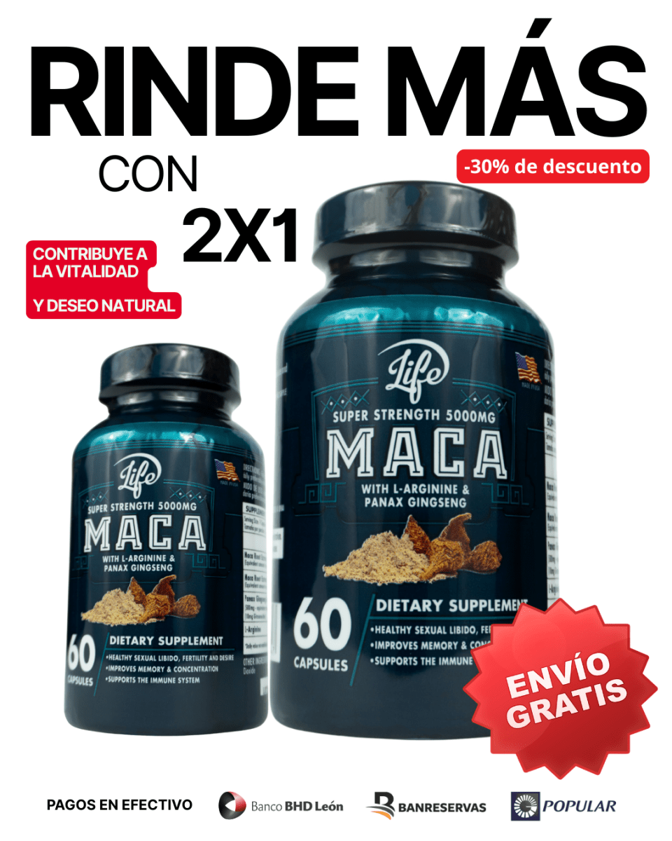 MACA PERUANA 5000mg – ¡LLÉVATE 2 POR 1 HOY! 🔥 - GlobalyShop