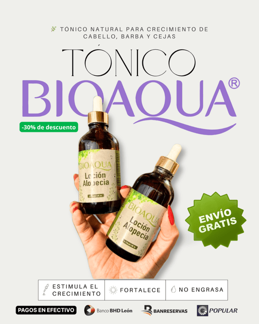 🌿 Tónico natural para crecimiento de cabello, barba y cejas | BIOAQUA✨ - GlobalyShop